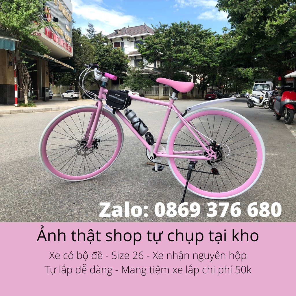 (16/9 SẴN HÀNG)Xe đạp thể thao màu hồng HOT NHẤT 2021 - CÓ BỘ ĐỀ SZ 26