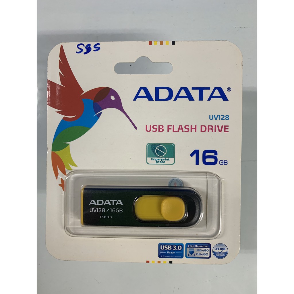 USB 3.0 16Gb ADATA UV128 (Vàng phối đen) - Chính hãng