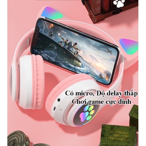 [Rẻ nhất Shoppe] Tai Nghe Mèo Kết Nối Bluetooth Chụp Tai,Headphone Tai Mèo Dễ Thương Có Mic,Âm Bass Mạnh - BH 12 tháng | BigBuy360 - bigbuy360.vn