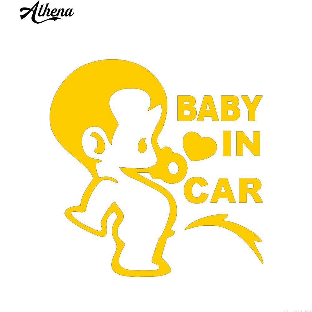 Hoạt Hình Decal Dán Xe Hơi Chữ Baby In Car Phản Quang