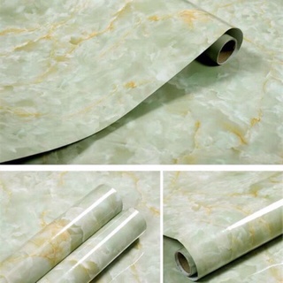 Decal dán bếp - Giấy dán tường giả vân đá 3D xanh, giả đá hoa cương xanh