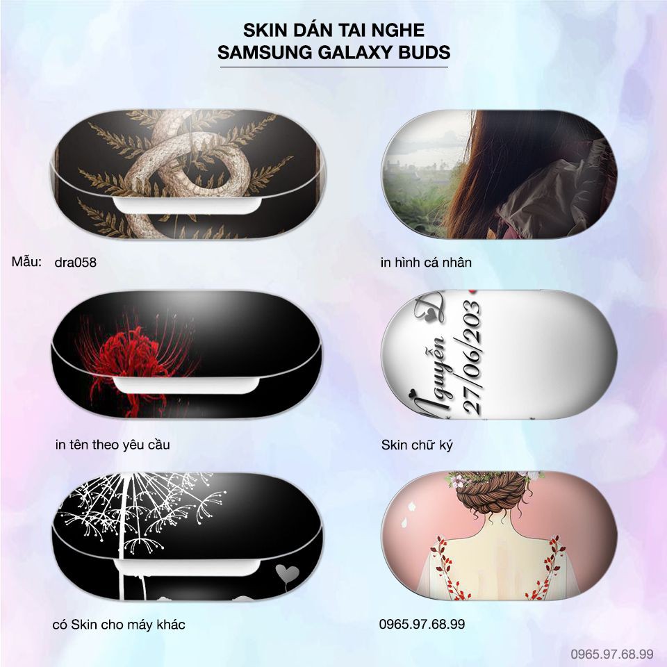 Skin dán tai nghe Samsung Galaxy Buds in hình Rồng Dragon 09