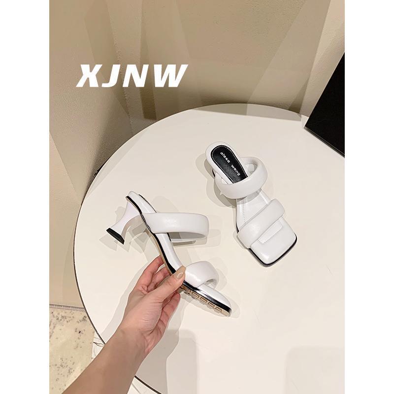 Giày Sandal Cao Gót Mũi Vuông Đế Mềm Phong Cách Pháp Thời Trang Mùa Hè 2022 Cho Nữ