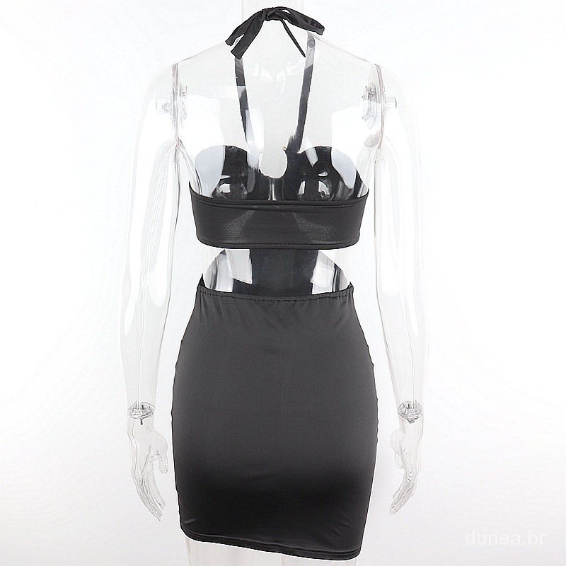 DUNEA Đầm không tay Hở Lưng Có Vòng Kim Loại Gợi Cảm jhNJ