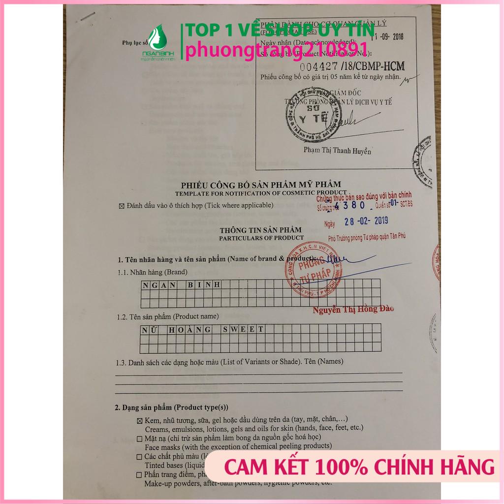 (Mẫu 10gr) Dung dịch vệ sinh Ngân Bình - Nữ hoàng Sweet giảm ngứa, làm hồng se khít, loại bỏ mùi hôi vùng kín