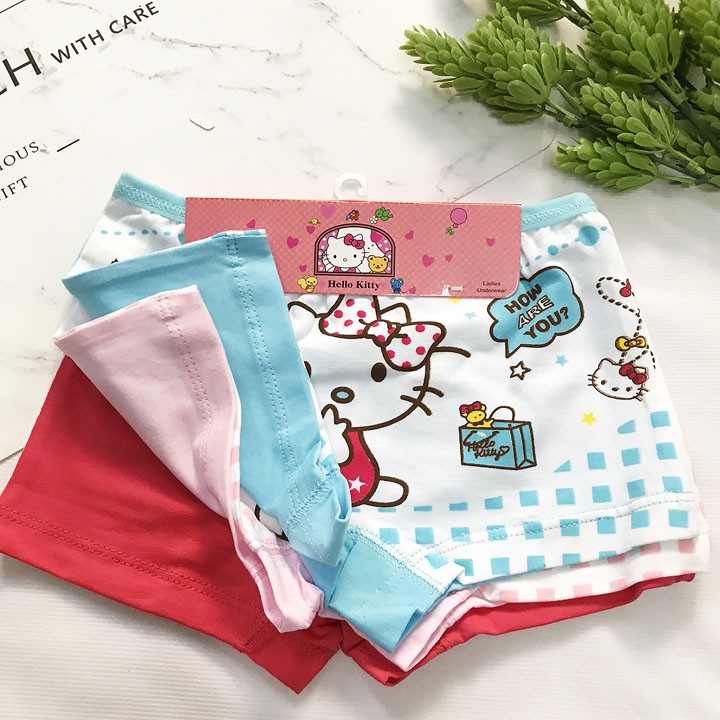 Set 3 Quần chip đùi từ 7kg đến 40kg cho bé gái hàng VIỆT NAM in hello kitty - QC14