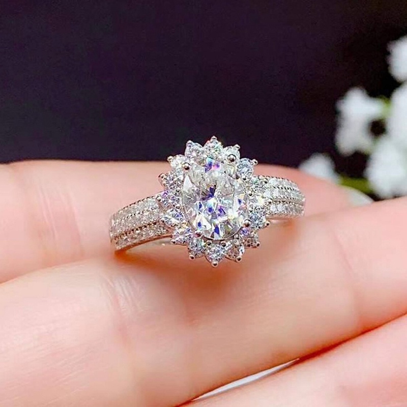 Nhẫn Đính Hôn Đính Đá Zircon Lấp Lánh Sang Trọng Dành Cho Nữ