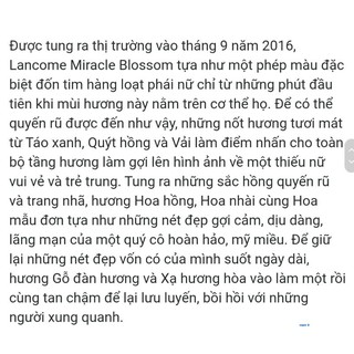 Nước hoa MICRACLE LANC OME 100ML.TEM MACY'S