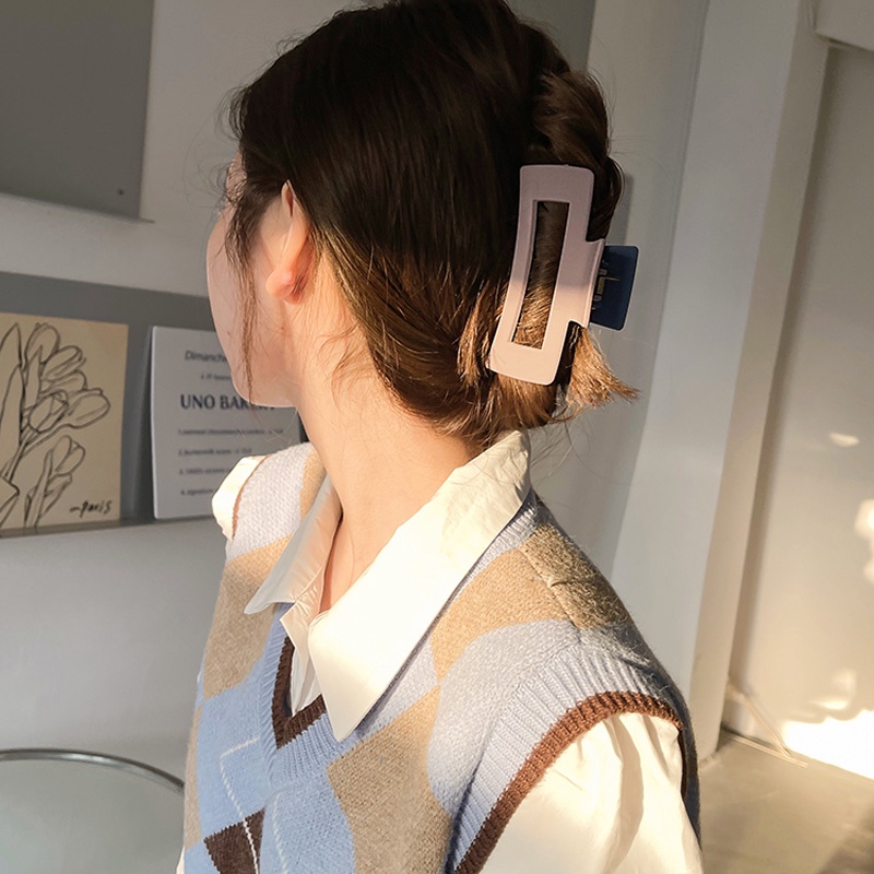 Kẹp Tóc Càng Cua Bằng Acrylic Hai Màu Sắc