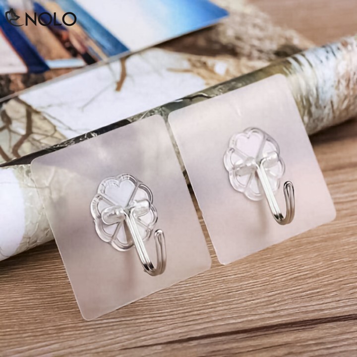 Combo 2 Móc Treo Dán Siêu Dính Kích Thước 6x6cm Trong Suốt Treo Đồ Đạc Siêu Chắc Chịu Tải Tối Đa 7kg