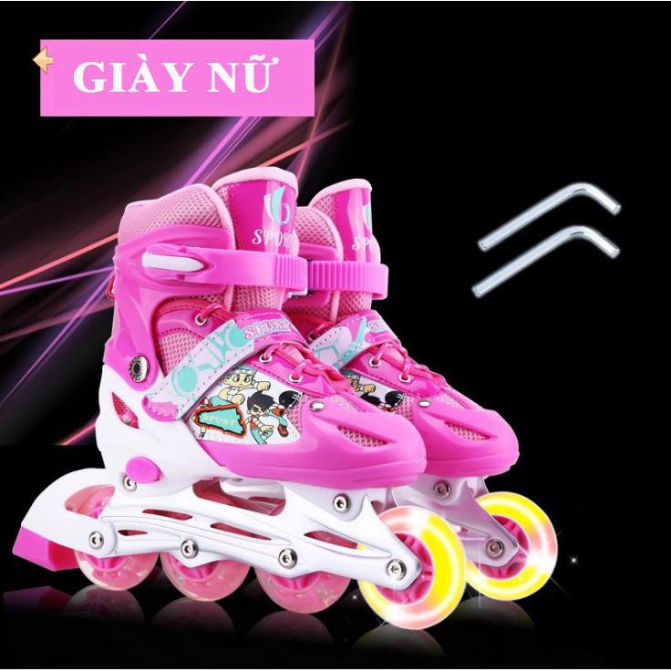 Giày patin trẻ em, người lớn bánh có đèn flash sports