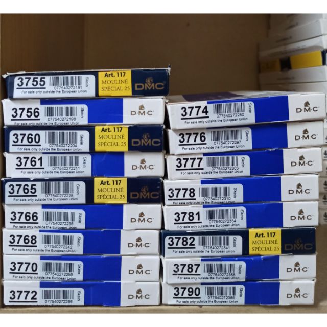 Chỉ thêu DMC chính hãng Pháp ( từ 3753 - 3790. ). Chọn theo mã màu.