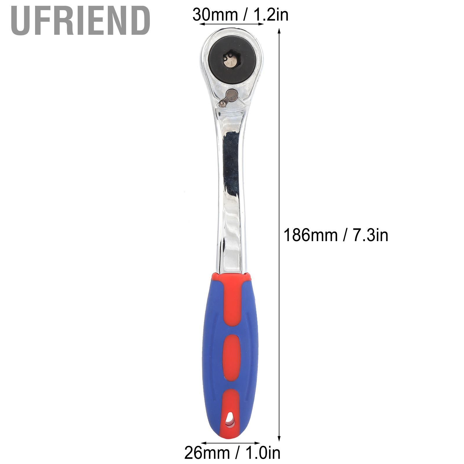 Ufriend 3/8in 72 Teeth Ratchet Wrench Chromium Vanadium Steel Socket Maintenance Tools