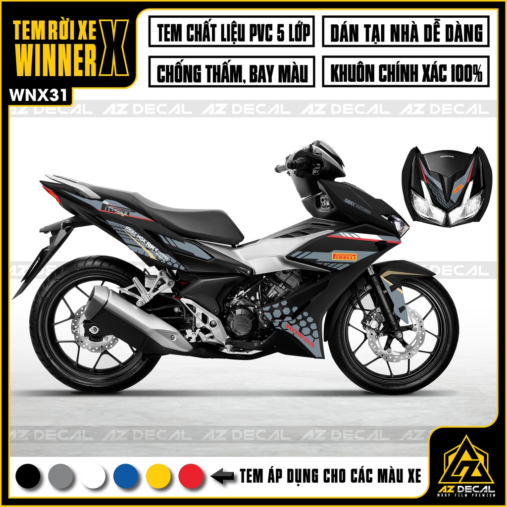 Tem Rời Xe Winner X Chủ Đề Firelli | WNX31 | Tem Chế Chống Xước, Chống Bụi Bẩn Và Chống Nước Bảo Vệ Xe