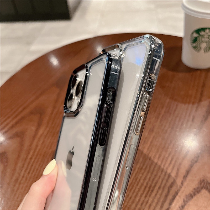 Ốp Điện Thoại Silicon Trong Suốt Chống Sốc Cho iPhone XR X XS 13 11 12 Pro Max SE 2022 7 8 Plus SE 2020