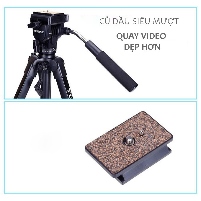 [Mã 155ELSALE giảm 7% đơn 300K] Yunteng VCT–691: Tripod cho máy ảnh - điện thoại