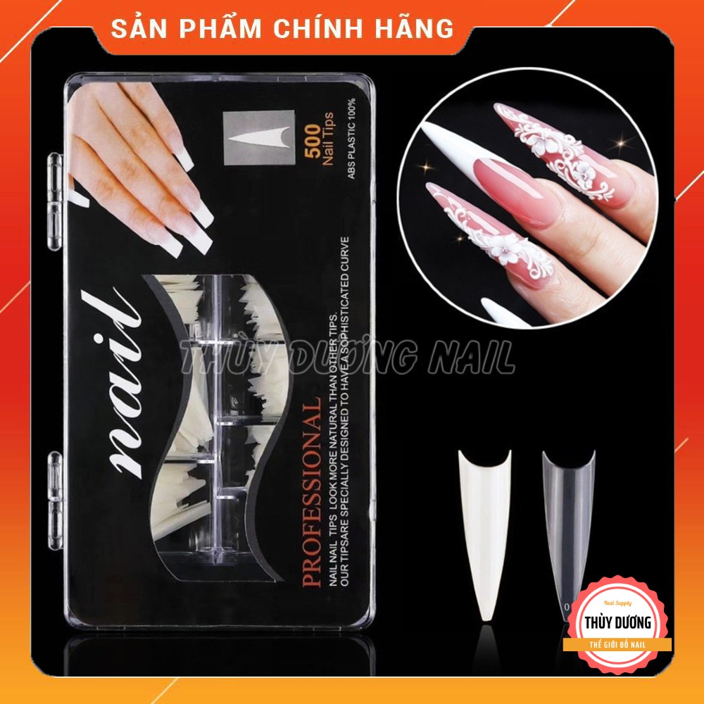 Móng nối nhọn dài dẻo ôm fom 500 móng size từ 0 đến 9