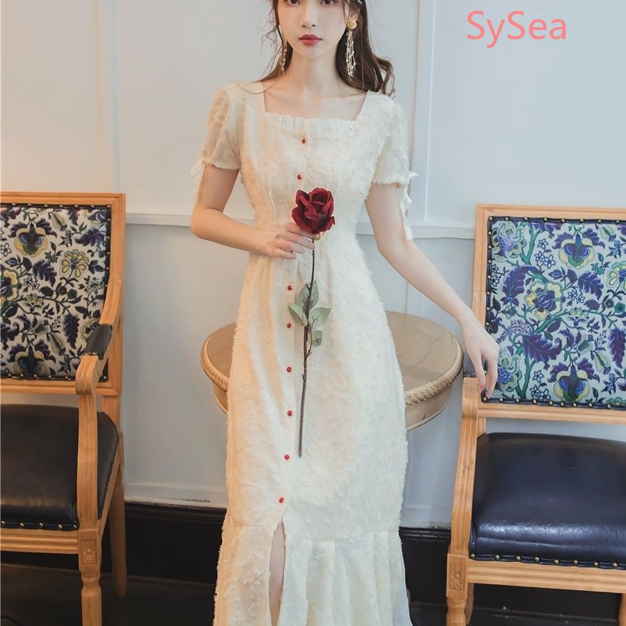 Đầm ren dài xinh xắn ngọt ngào thanh lịch cho nữ