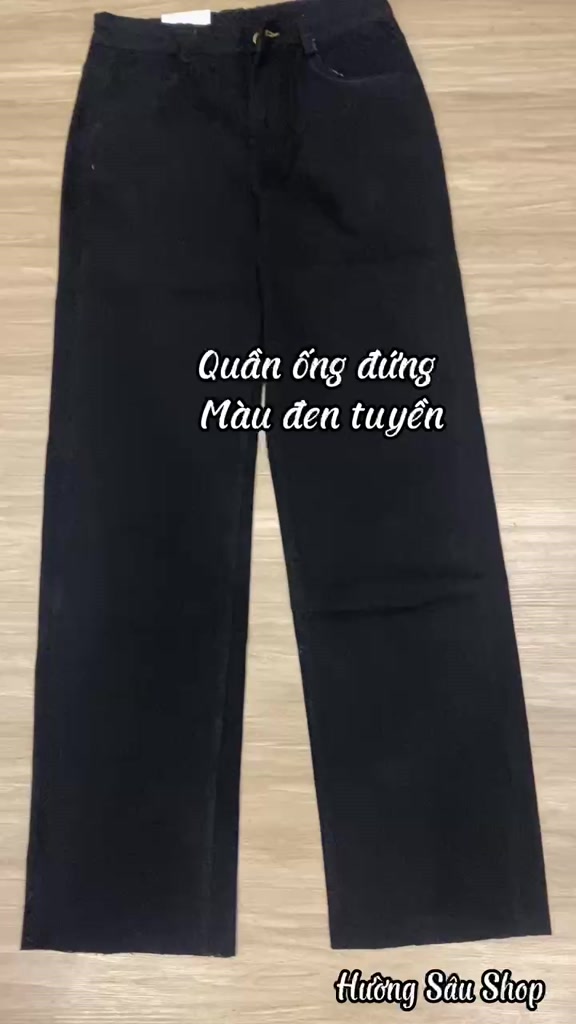 Quần jean nữ ống đứng/Quần bò cạp cao gấu tua màu đen - xanh đậm - xanh nhạt siêu hack dáng dễ mix đồ | BigBuy360 - bigbuy360.vn