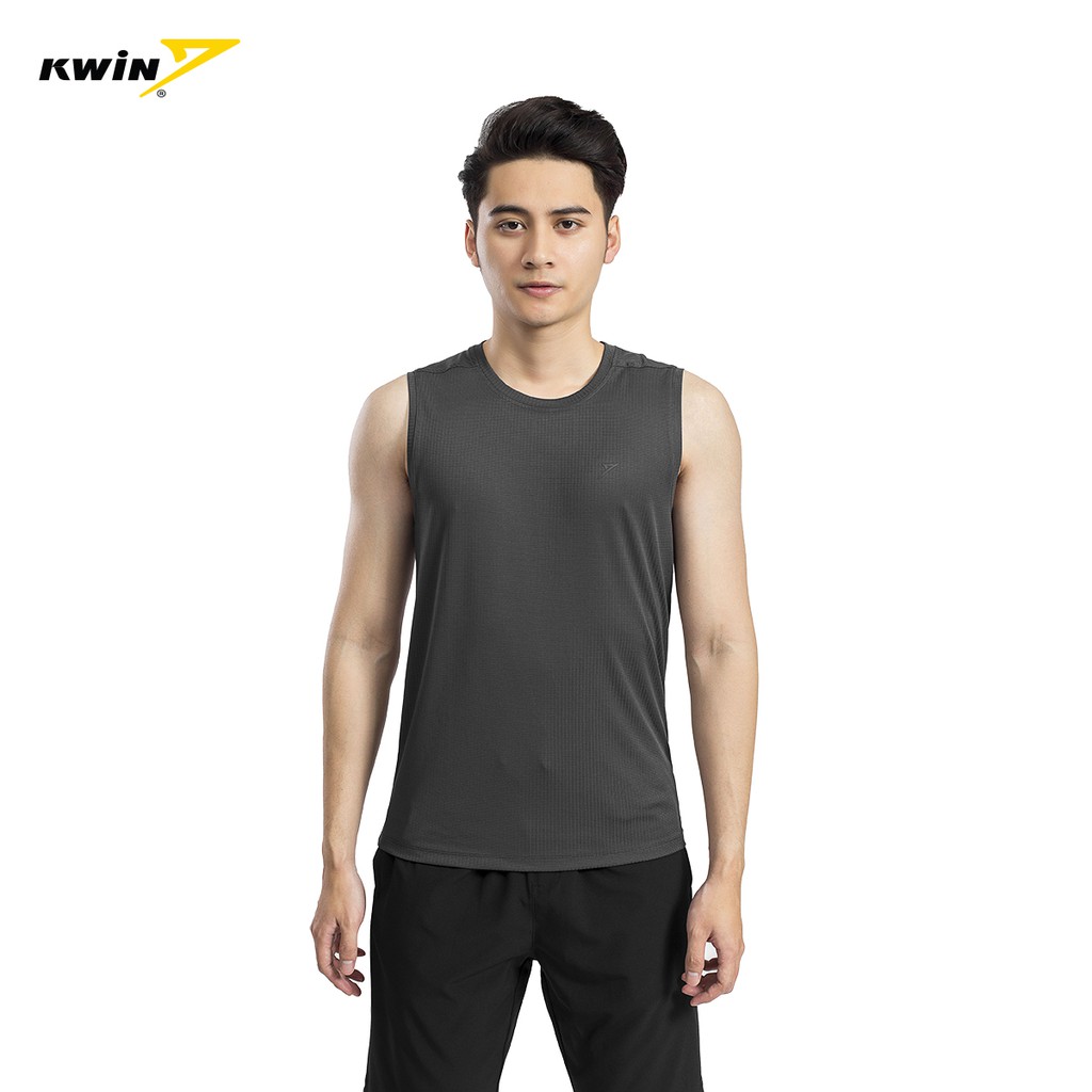 Áo ba lỗ nam, tanktop tập gym Kwin KTT007S9 thiết kế tối giản, dệt jacquard tạo họa tiết sọc dọc nam tính