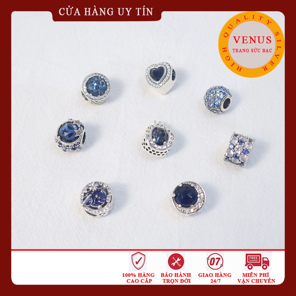 Bộ sưu tập charm xanh đậm- Bạc 925 cao cấp- Mã sản phẩm VENUSTH2