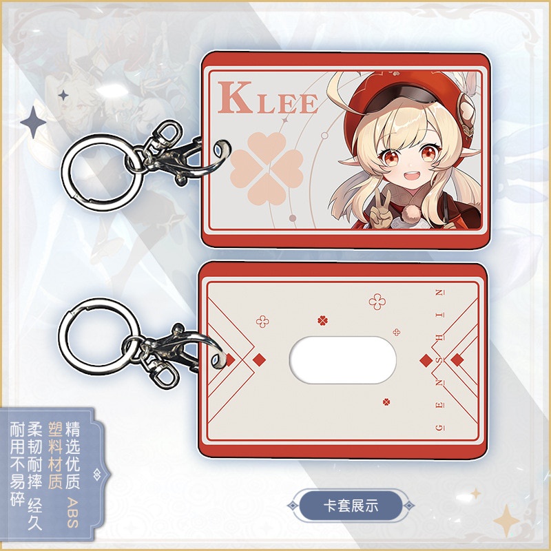 Anime Genshin Impact Abs Sinh viên Id Xe buýt Chủ thẻ ngân hàng Kell Xiao Venti Keychain Card Case Bìa Hộp Mặt Dây Chìa Khóa Trang Trí Nội Thất Cosplay Quà Tặng