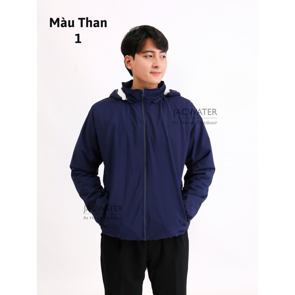 Áo Gió Lót Lông Cừu Vải Format Tráng Bạc