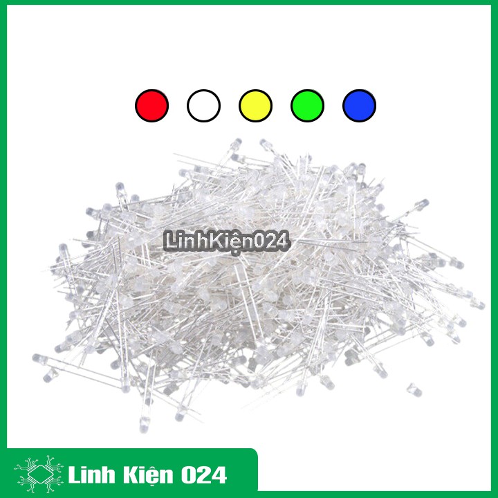 Led đơn siêu sáng đường kính 3mm ánh sáng tinh khôi gói 1000 led
