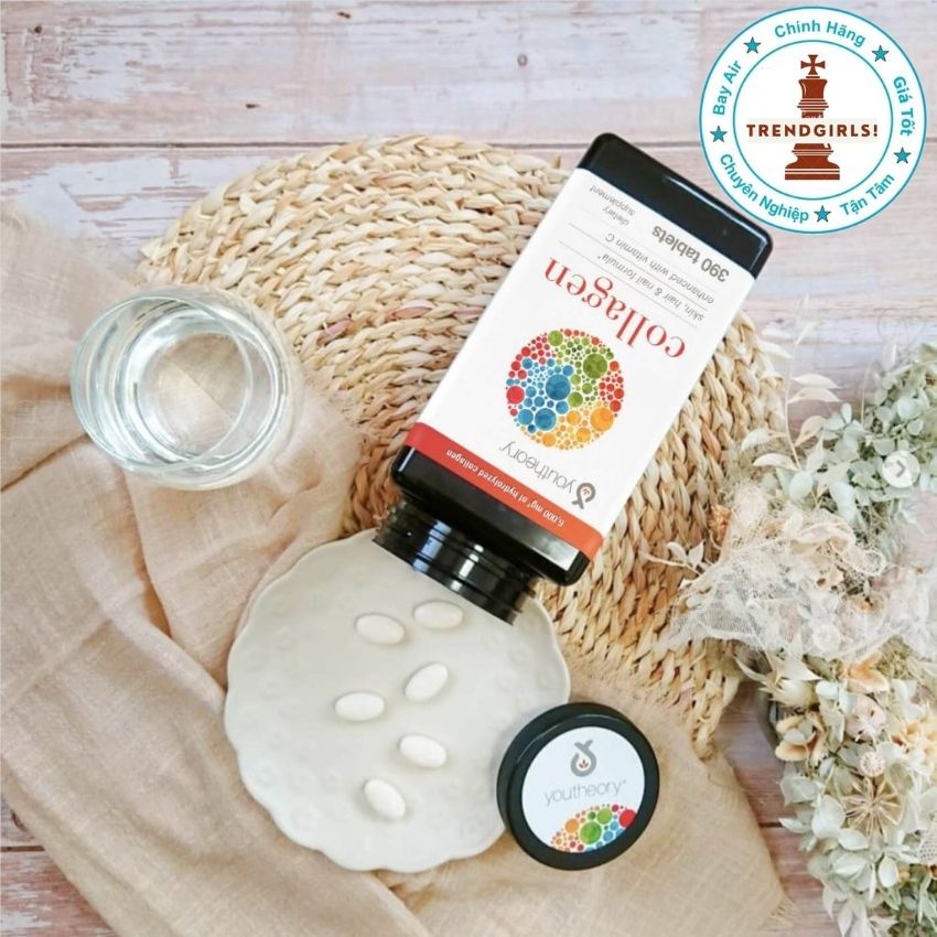 Viên uống Collagen và Biotin Youtheory của Mỹ 390 viên giúp làm đẹp da, dưỡng tóc và cải thiện sức khoẻ