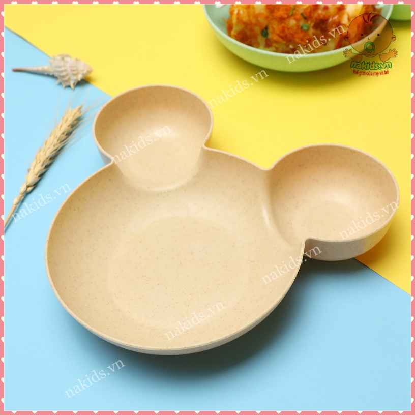 Bát Ăn Dặm Lúa Mạch Hình Chuột Mickey Đáng Yêu Cho Bé
