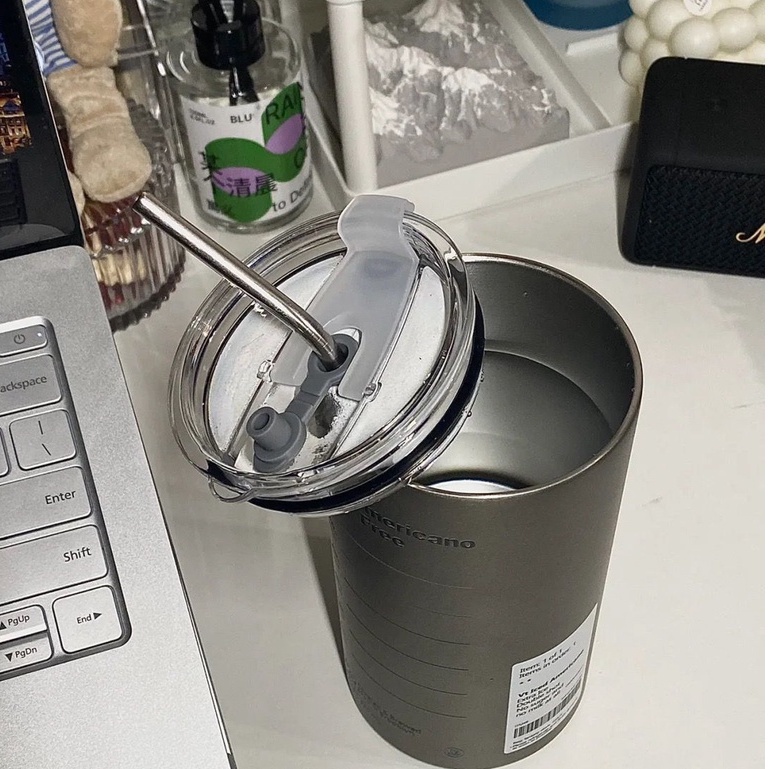 [Loại 1 nắp trượt] Bình nước, ly nước inox giữ nhiệt có ống hút, bình bằng thép không gỉ 304, tặng ống hút