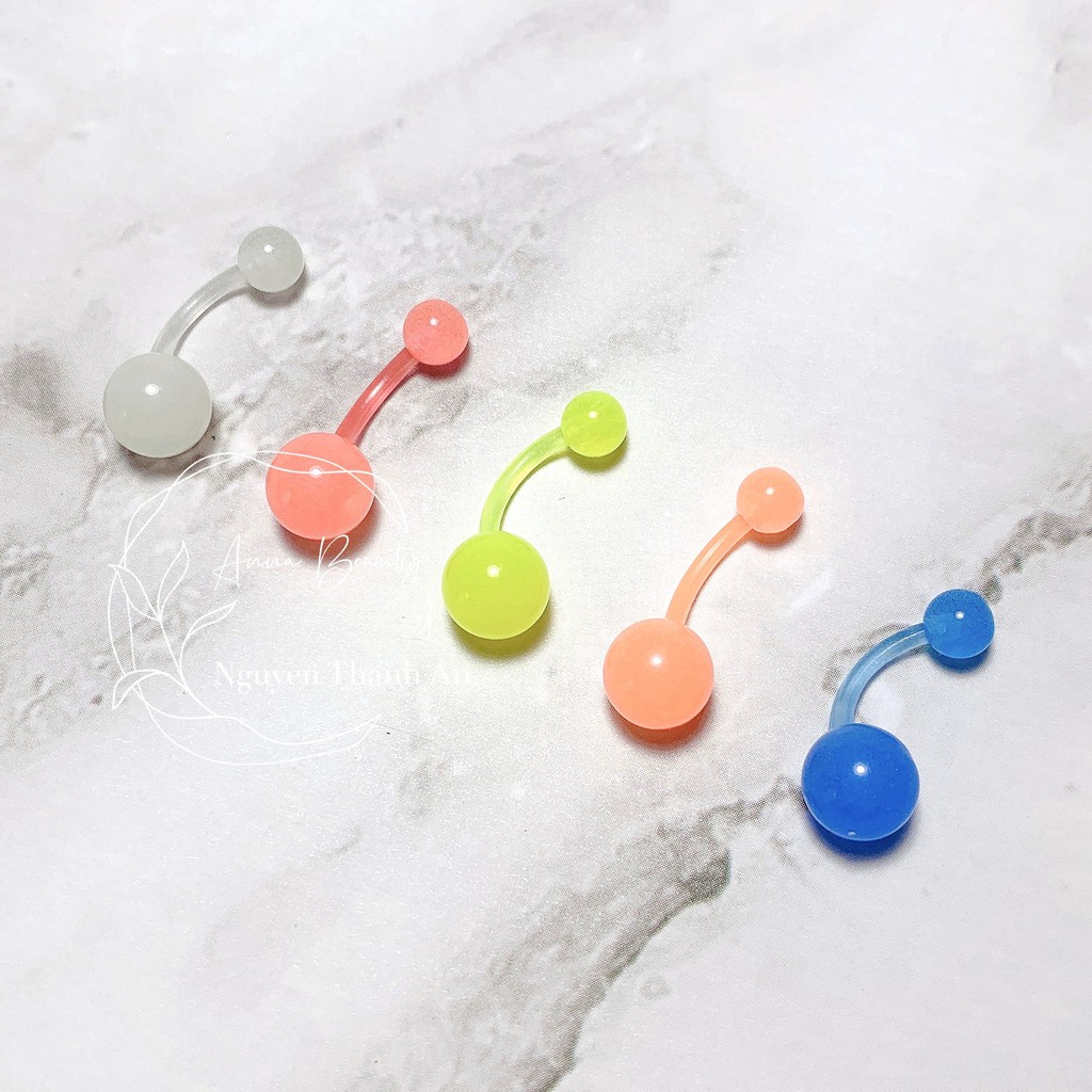 Khuyên rốn dạ quang nhựa JOLLY nhiều màu sắc