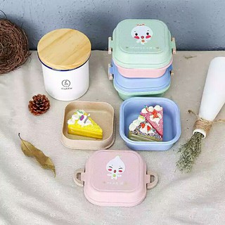 Hộp đựng cơm lúa mạch / Hộp cơm bento 2 tầng