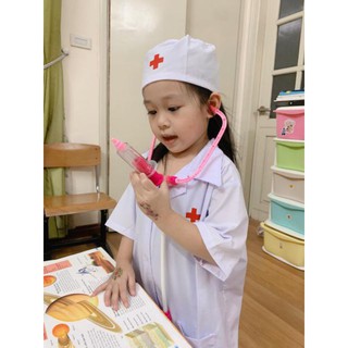 áo bác sĩ có kèm mũ cho trẻ
