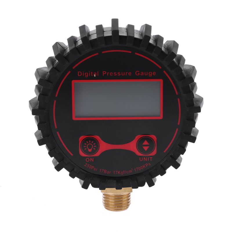 Đồng Hồ Đo Áp Suất Lốp Xe Kỹ Thuật Số 0-250 Psi 1 / 4 "Kèm Đèn Pin