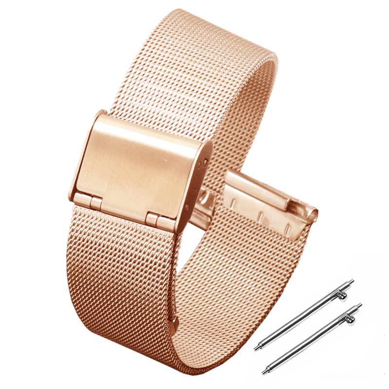 Dây Đeo Thay Thế Chất Liệu Thép Không Gỉ Dạng Lưới Thời Trang Cho 18/20/22mm 0.4