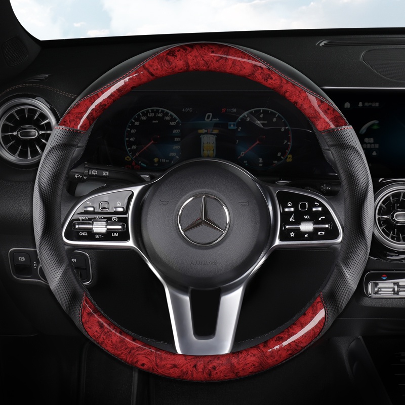 Vỏ Bọc Vô Lăng Xe Hơi Bằng Sợi Carbon Phối Da Cao Cấp