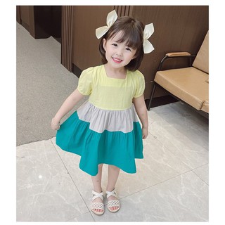 Váy chữ A phối màu cho bé