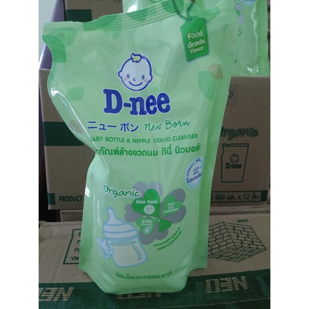 Nước rửa bình sữa, nước cọ bình DNEE ORGANICS bịch 600ml hàng - Thái Lan