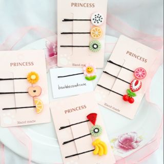 Set 3 kẹp tóc hoa quả ( được chọn mẫu - đọc kĩ mô tả )
