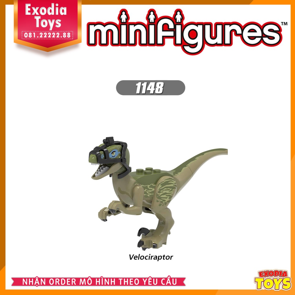 Xếp hình Minifigure Khủng Long Công viên kỷ Jura : Jurassic Park - Đồ Chơi Lắp Ghép Sáng Tạo - X0243