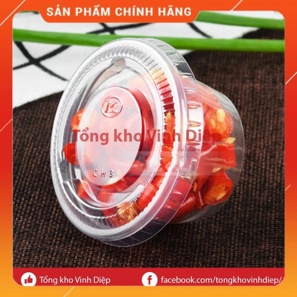 Combo 100 hũ nhựa 2oz đựng nước chấm dùng 1 lần có nắp