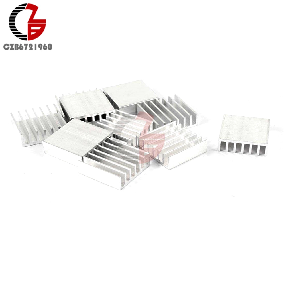 Bộ 10 tấm tản nhiệt 20 * 20 * 6mm chất lượng cao bằng nhôm cho độ nhớ nguồn LED Chip IC tự làm