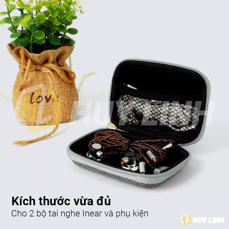 Hộp túi đựng tai nghe phụ kiện Jcally JCBG3 vải cao cấp - Chống rơi, chống thấm kích thước 10x7cm