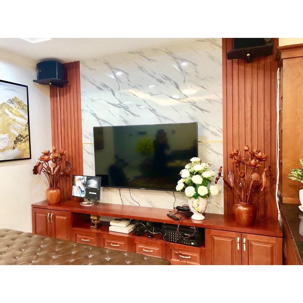 Bình hoa sen, chum hoa sen gỗ hương cao 90cm