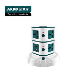 Ổ cắm điện 2 tầng đa năng 2500w - akko star