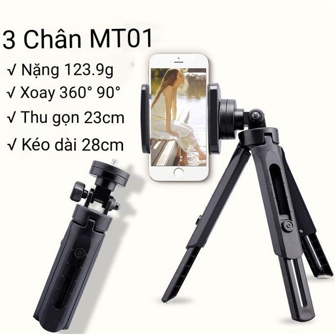 Gậy Chụp Hình 3 Chân Tripod Support MT01-Gậy Selfie