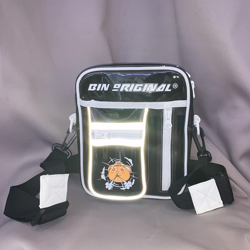 [Mã SKAMA06 giảm 8% TỐI ĐA 50K đơn250K] Túi đeo chéo CHÍNH HÃNG SHOP BIN ORIGINAL ss2 phản quang đen full | BigBuy360 - bigbuy360.vn