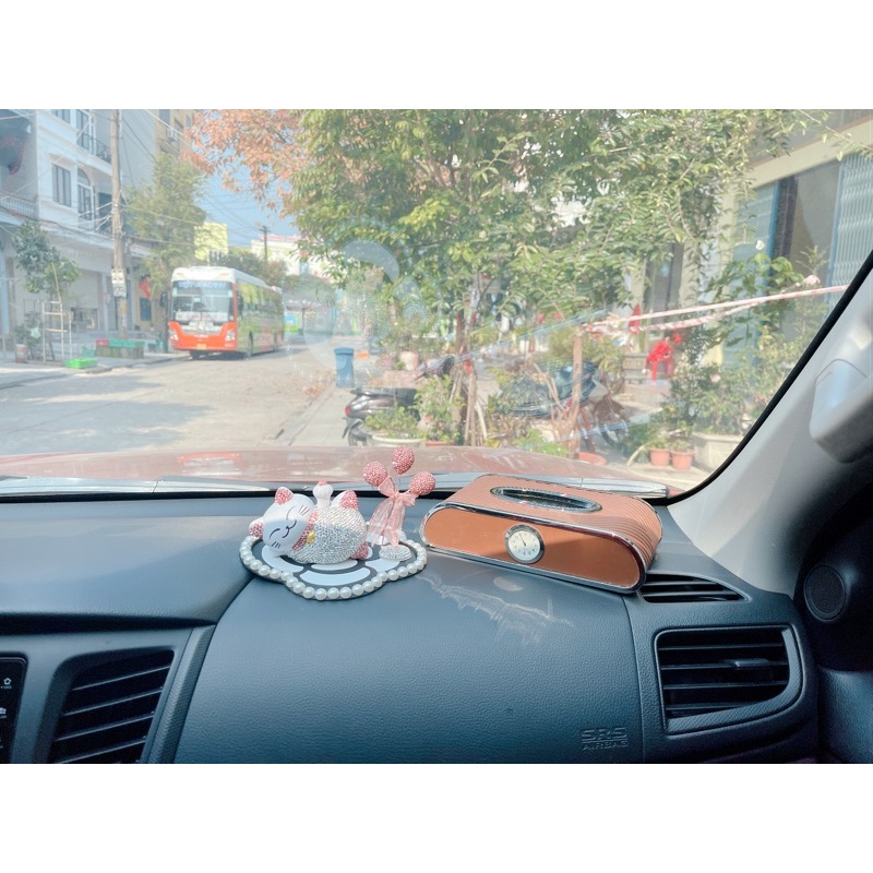 Hộp giấy mặt chạy đồng hồ và số điện thoại chất liệu da cao cấp