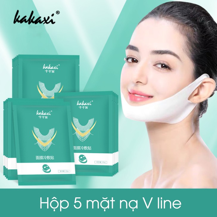 Hộp 5 miếng - Mặt Nạ V-line Premium Mask giúp gương mặt thon gọn hơn